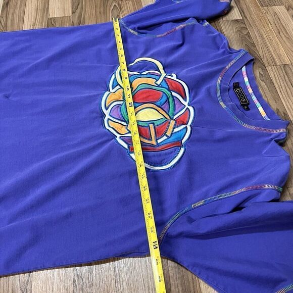 COOGI Colorful Embroidered Men's Sz XL Purple Short Sleeve T Shirt Baggy - Picture 10 of 12
